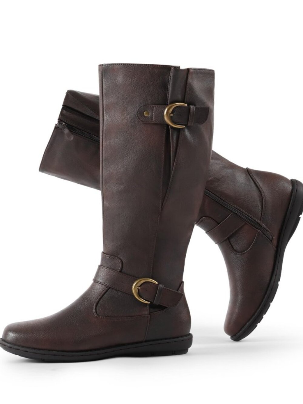 Women's Wide Calf Flat Tall Knee High Boots